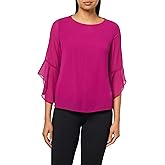 Kasper Womens Ruffle Sleeve Blouse