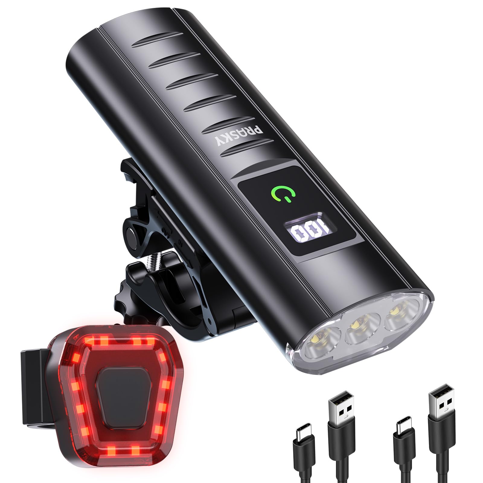 Photo 1 of Bike Light Set, 360° Rotatable Bike Lights for Night Riding, Aluminum Super Bright 5000mAh LED Bike Headlights, 6+4 Modes, Bright Bicycle Lights Front and Rear for Cyclists and Commuters