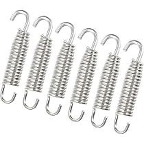 A ABSOPRO 4pcs 68mm Moto Silencieux Échappement Tuyau Ressort Ton Argenté
