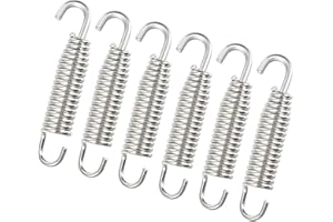 ACROPIX 6 Pcs 58mm 2.28" Muffler Exhaust Pipe Spring for Motorcycle Universal Stainless Steel Silver Tone Car Parts