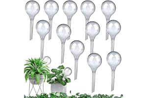 IONPSHG 12 Pcs Plant Watering Globes, Automatic Watering Bulbs, Plastic Garden Watering Globes Insert Device, Water Device Dr