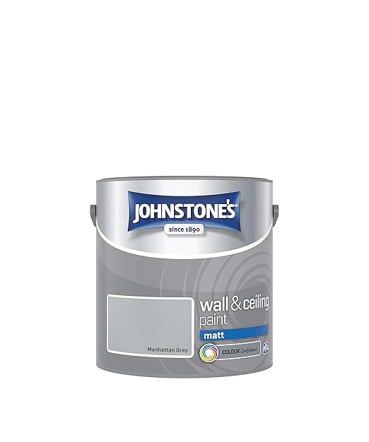 Johnstone's 307091 2.5 Litre Matt Emulsion PaintManhattan Grey Vinyl
