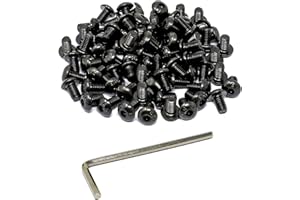 iexcell 100 Pcs M5 x 8mm Thread Pitch 0.8 mm Alloy Steel 10.9 Grade Hex Socket Button Head Cap Screws Bolts Kit, Black Oxide Finish