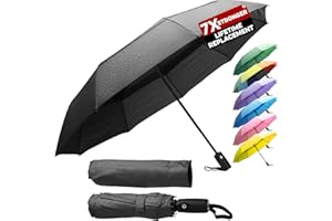 ZENO Travel Umbrella Compact - Small Umbrella for Backpack & Purse, Portable Automatic Umbrellas for Rain, Windproof, Reinforced Fiberglass Ribs, Water-Repellent Teflon