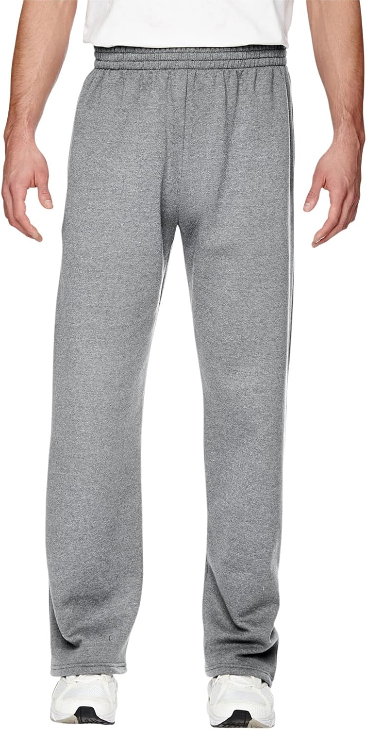 Fruit of the Loom Men's Sofspun Fleece Open Bottom Sweatpants