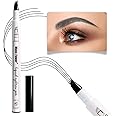 Music Flower Eyebrow Pencil, Liquid Eyebrow Pen, Smudgeproof Long Lasting Fine Sketch Brow Pen with Micro-Fork Tip,Waterproof Microblading Pen-Black