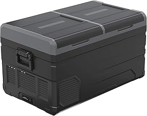 Alpicool Dual Temperature Control TW75 Portable Refrigerator 80 Quart(75 Liter) Compact Fridge Mini Freezer for Travel,Camping,Fishing, Outdoor -12/24V DC