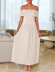 ZESICA Women's Off The Shoulder Maxi Dress 2025
