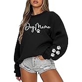 KNEYATTA Dog Mom Sweatshirt Women Dog Lover Sweatshirt Funny Graphic Fall Sweatshirts Mam Pullover Tops