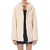 LUSI MADAM Women's Faux Fur Coat Zip Up Hoodie Faux Mink Fur Fluffy Open Front Hooded Jacket Fall Winter Coats with Pockets