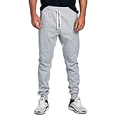 PROGO USA Men's Joggers Sweatpants Basic Fleece Marled Jogger Pant Elastic Waist