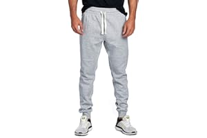 PROGO USA Men's Joggers Sweatpants Basic Fleece Marled Jogger Pant Elastic Waist