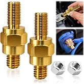 Side Post Battery Terminal Bolt 2 Set 3/8"-16&amp;3/8"-24 Brass Standard Battery Side Post Long Stud Side Post to Top Post Battery Adapter Bolt Compatible with GM Post