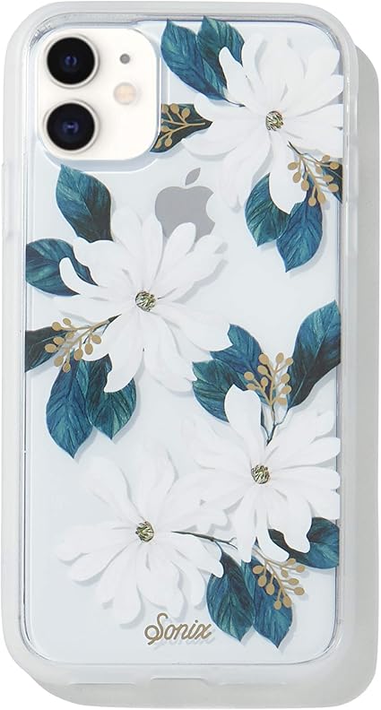 Amazon Com Sonix Delilah Flower Case For Iphone 11 10ft Drop Tested Women S Protective White Floral Clear Case For Apple Iphone 11