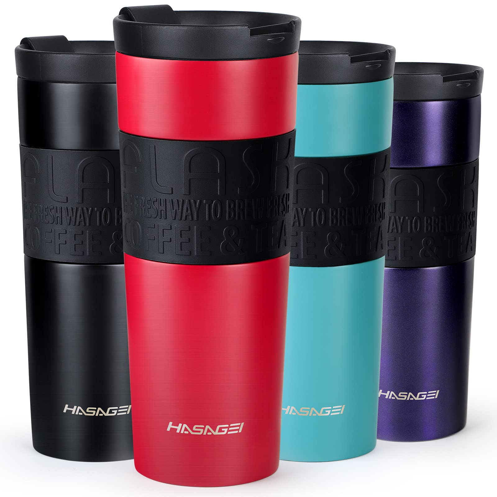 HASAGEI Travel Mugs for Hot Drinks, 600ml Insulated Coffee Mug with Leakproof Lid BPA-Free Coffee Travel Mug, Vacuum Insulation Stainless Steel Cup for Hot and Cold Coffee and Tea