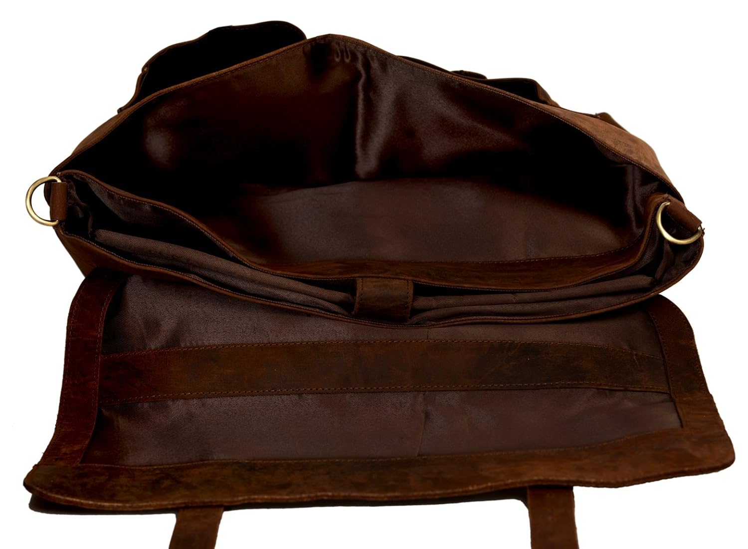 KomalC 18 Inch Retro Buffalo Hunter Leather Laptop Messenger Bag Office