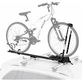 VEVOR Roof Bike Rack 44 lbs 1 Bike Carrier Foldable Upright Rooftop Rack | For Car SUV, Aluminum Alloy &amp; Q235 Steel, Dual-Arm Mount with Secure Locking System for Bicycle Storage and Transport, Black