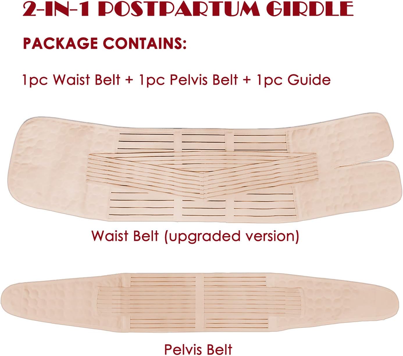 2 in 1 Postpartum Belly Band Support Recovery Belt Waist/Pelvis Belt Body Shaper Shapewear (Nude, Plus Size): Health & Personal Care