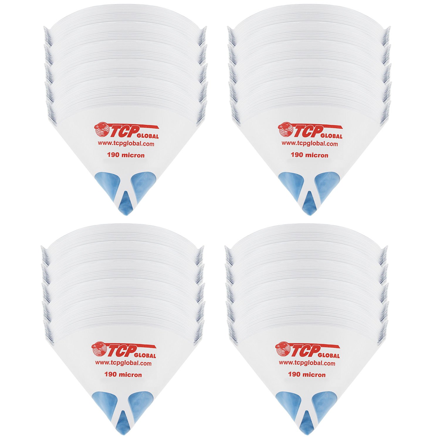 TCP Global 50 Pack of Paint Strainers with Fine 190 Micron Filter Tips - Premium "PURE BLUE" Ultra-Flow Blue Nylon Mesh - Cone Paint Filter Screen - Art Paint Strainers - Amazon.com