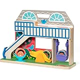 Melissa & Doug GO Tots Wooden Schoolyard Tumble with 3 Disks - FSC-Certified Materials