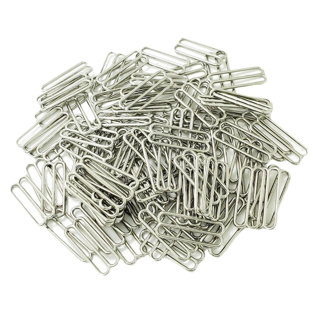 non-brand 100 Piece Metal Bra Strap Sliders Adjuster Hook Clips for Corset Bikini -, 25mm, 8 Shape