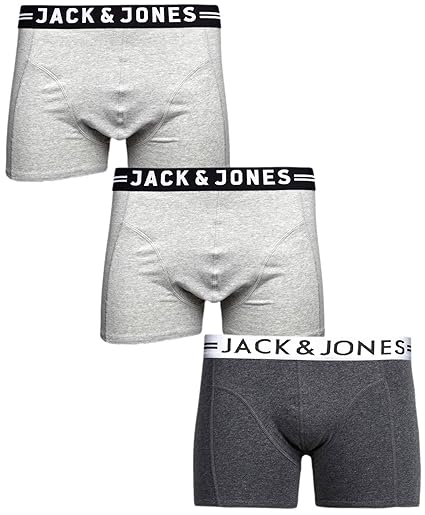 JACK & JONES Herren Boxershorts Sense Trunks 3-Pack Noos