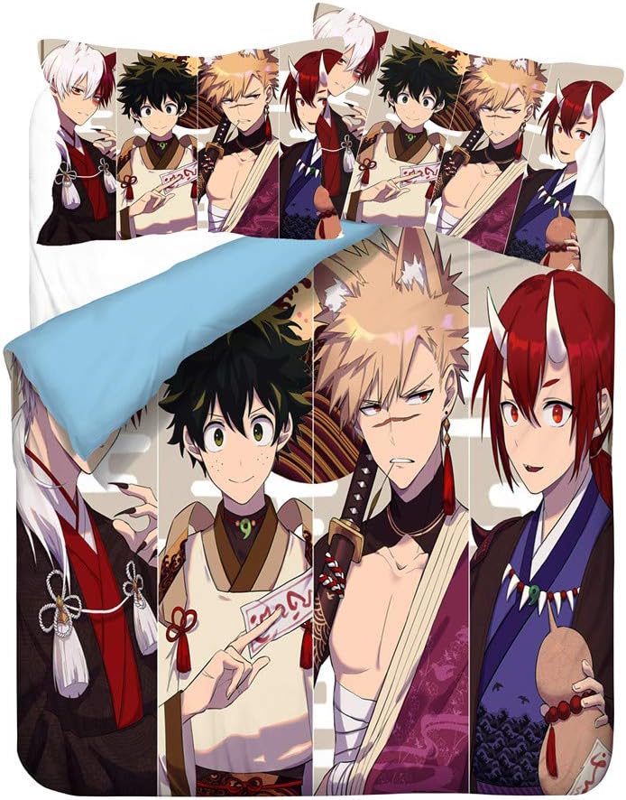 uhoMEy My Hero Academia Bettwäsche-Set, Doppelgröße, Anime-3D