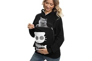 Erbacan Pet Carrier Hoodie-Cat Pouch Sweatshirt-Pullover Hoody Kitty Carrying Holder Kangaroo Breathable Unisex Hoodies