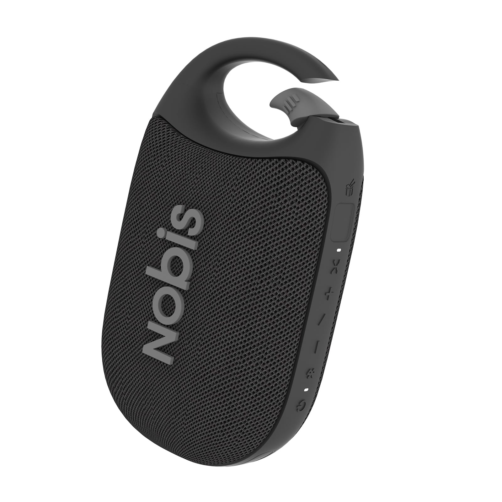 NOBIS Clip N1 Portable Bluetooth Speaker with App, Beat Mode, Up to 24H Playtime, IP68 Waterproof, BT 5.3, HD Sound, Stereo Pairing, Custom EQ, Perfect for Outdoor, Home and Adventure (Black)