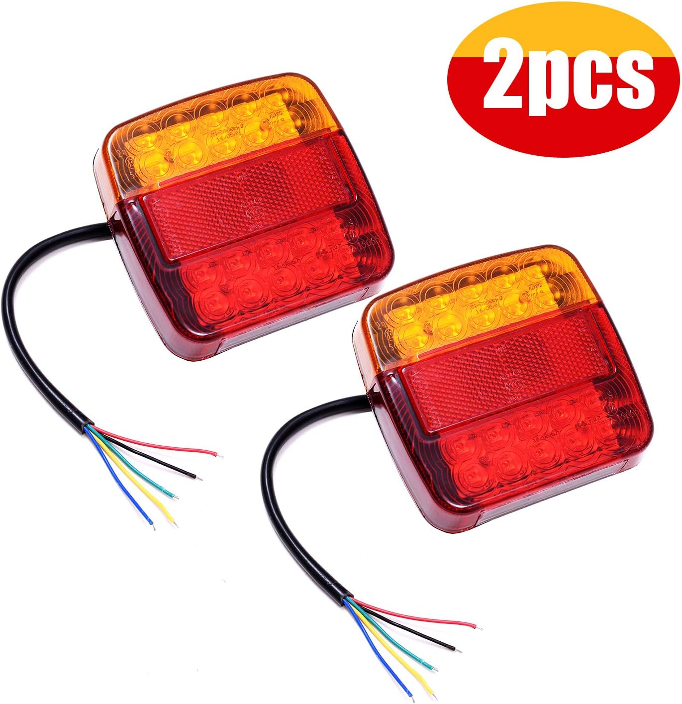 GLCS GLAUCUS 2Pcs 12V 20LED Universal Trailer Light, Rear Lights Turn Signal Brake Stop Indicator Tail Number Plate Lamp Waterproof for Trailer Caravan Van Tractor Campervan