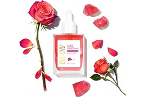 CHUCHU Nail Cuticle Oil Strengthener - Rose Scent Repair Growth Moisturizing Treatment - Natural Jojoba Vitamin B & E for Dry Cracked Nails