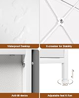 Nicehill 8-Drawer Chest Dresser Tall Storage Unit White 80x30x103.8 cm view 7