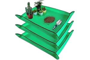 HNXTYAOB 3 PCS 39.5"x 31.5" Large Repotting Mat for Indoor Plant Transplanting and Mess Control Thickened Waterproof Potting Mat Foldable Potting Tray Gardening Mat