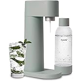 Mysoda Woody Sparkling Water Maker - Soda Streaming Machine Silent Carbonated Water Machine Robust Long-Lasting Aluminium Soda Maker 1L Water Bottle Without CO2 Cylinder - Sage Green Soda Machine