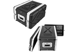 MUZNOTE 6U ABS Rack Case Shallow 12" Depth,19" Rackmount Flight Road Travel Case,Waterproof ProtectiveHard Case with Customiz