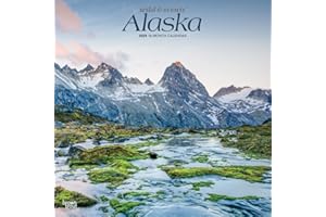 Alaska Wild & Scenic | 2025 12 x 24 Inch Monthly Square Wall Calendar | Plastic-Free | BrownTrout | USA United States of America Noncontiguous State Nature