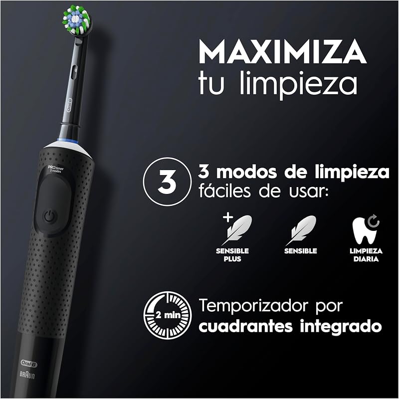 Vitality Pro Cepillo de Dientes Eléctrico con 1 Cabezal, Negro