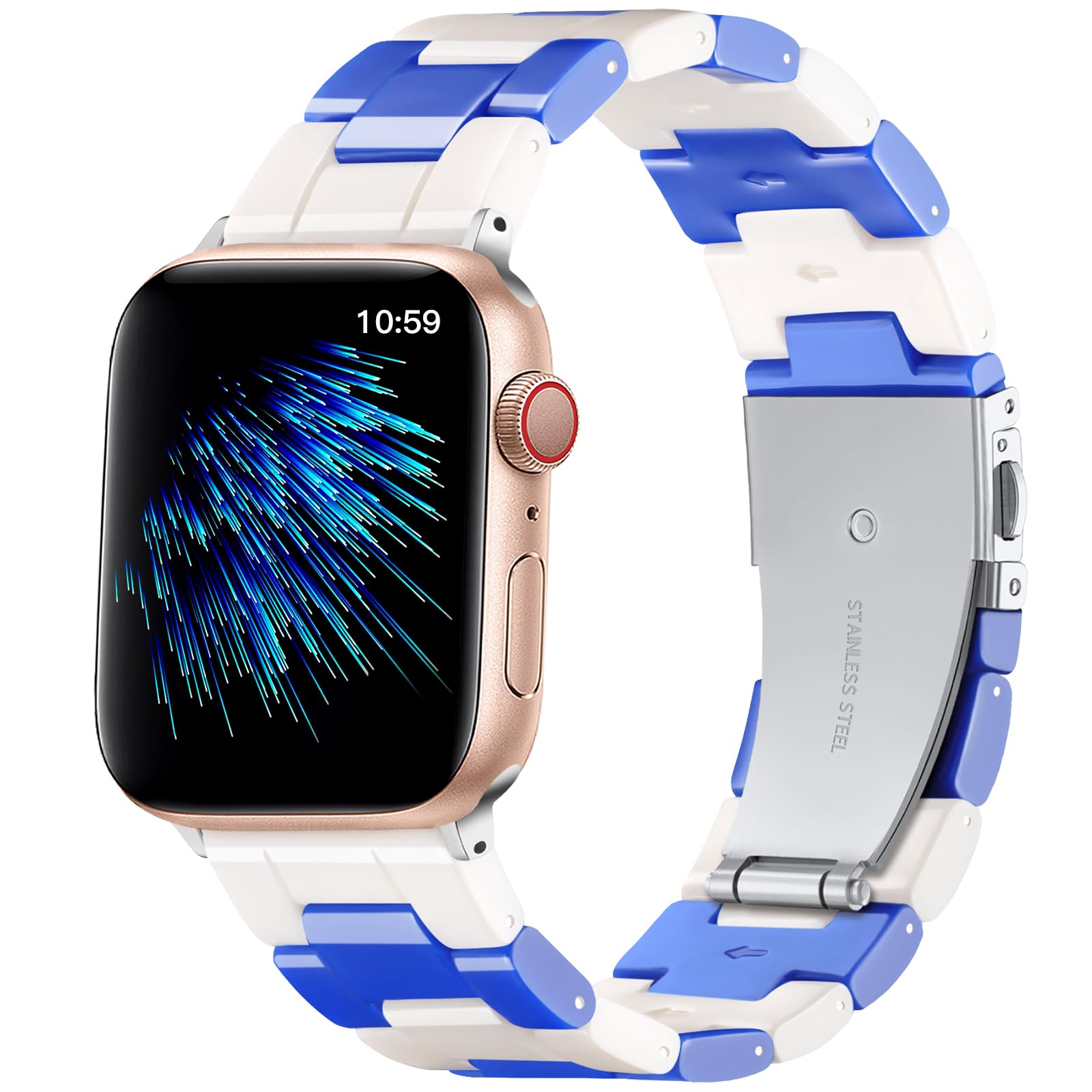 GEAK Compatible with Resin Apple Watch Bands for Women Men 44mm 42mm 45mm 46mm 49mm Men Women, Lightweight Stylish Bracelet Bands for iWatch Series 11/10/9/8/7/6/5/4/3/2/1/SE/Ultra 3 2 1
