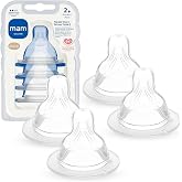 MAM Baby Bottle Anti-Colic Medium Flow Nipples, Fits All MAM Bottles, 4 Pk | Size 2, From 2+ Months, Skin Soft BPA Free Silicone, 94% Nipple Acceptance, Developed With Medical Experts, Made In Europe
