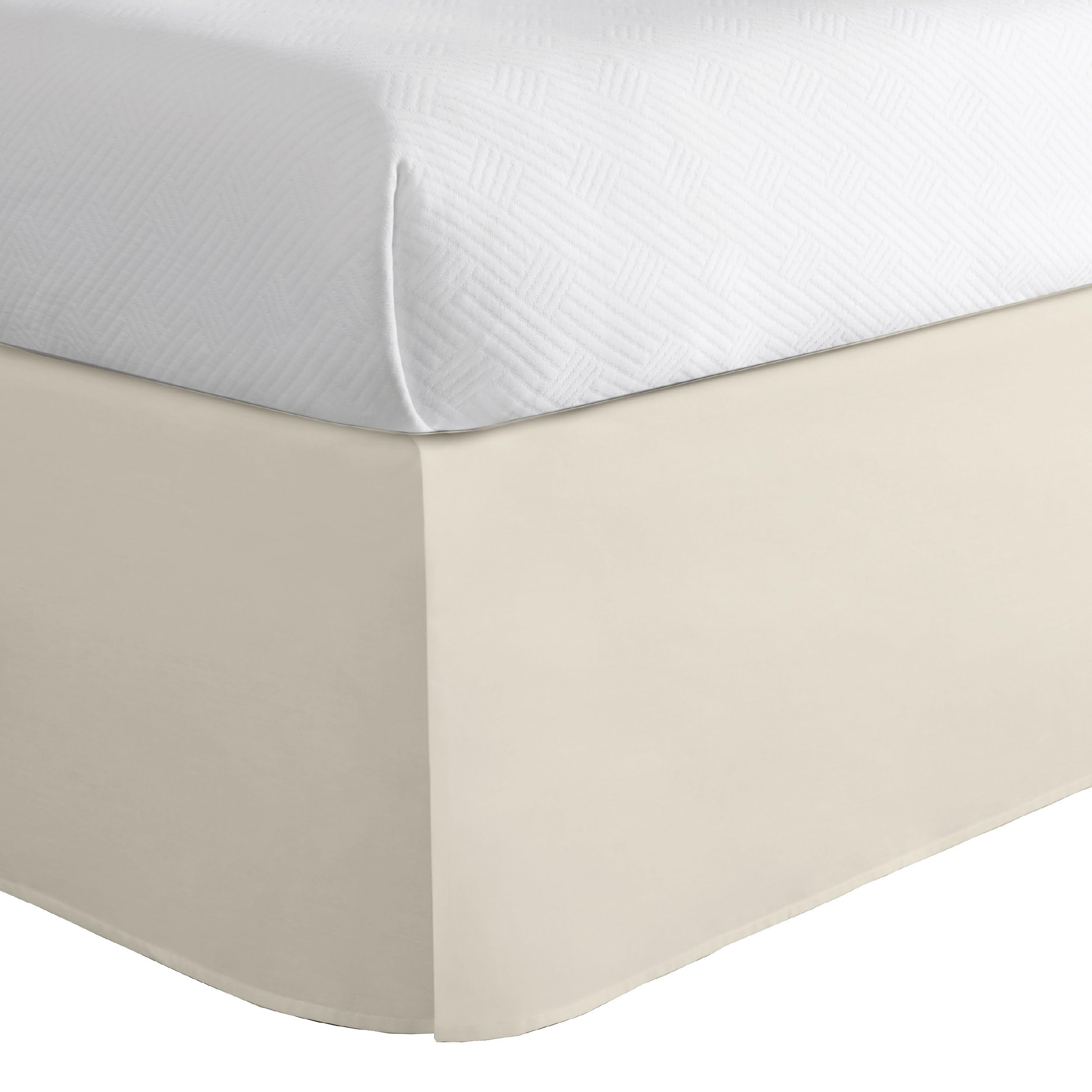 Today’s Home Classic Tailored Bed Skirt Dust Ruffle, Cotton Blend Design, 14" Drop Length, Queen, Ivory