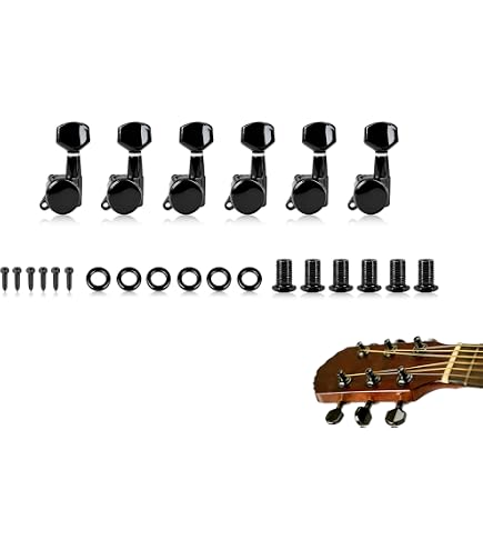 Kaish Lefty Mécaniques Verrouillage Guitar Tuners Noir Pour Guitare Gaucher - Fabriqué En Corée