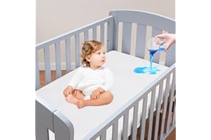 Moonsea Crib Mattress Protector Waterproof,Mattress Cover Protector, Smooth Top Mattress Protector for Kids, Breathable Skin Friendly and Noiseless Fitted Sheet,Viscose Terry Top,1 Pack