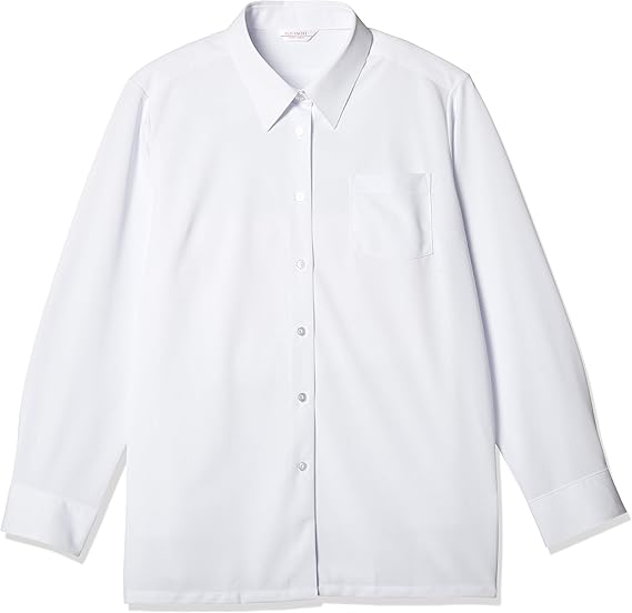 Amazon Co Jp フジヨットガクセイフク 女子 長袖 完全ノーアイロン お手入れ楽 ラクブラウス 速乾 Tbeasy80 白 服 ファッション小物