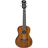 Luna Tattoo Concert Mahogany Ukulele with Gig Bag, Satin Natural