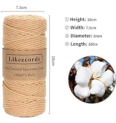 Macrame Cord,3mm x 328Feet Cotton Twine String