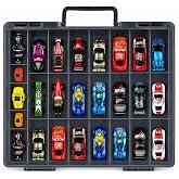 FULLCASE Toy Car Carrying Case for Hot Wheels &amp; for Matchbox, Black | Double-sided Access, Adjustable Dividers and Built-in Handle Keep Mini Collections Sorted at Home or On the Go,Case only