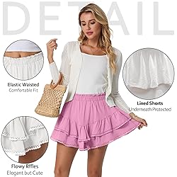 Lepunuo Womens Shorts High Waisted Skorts Flowy