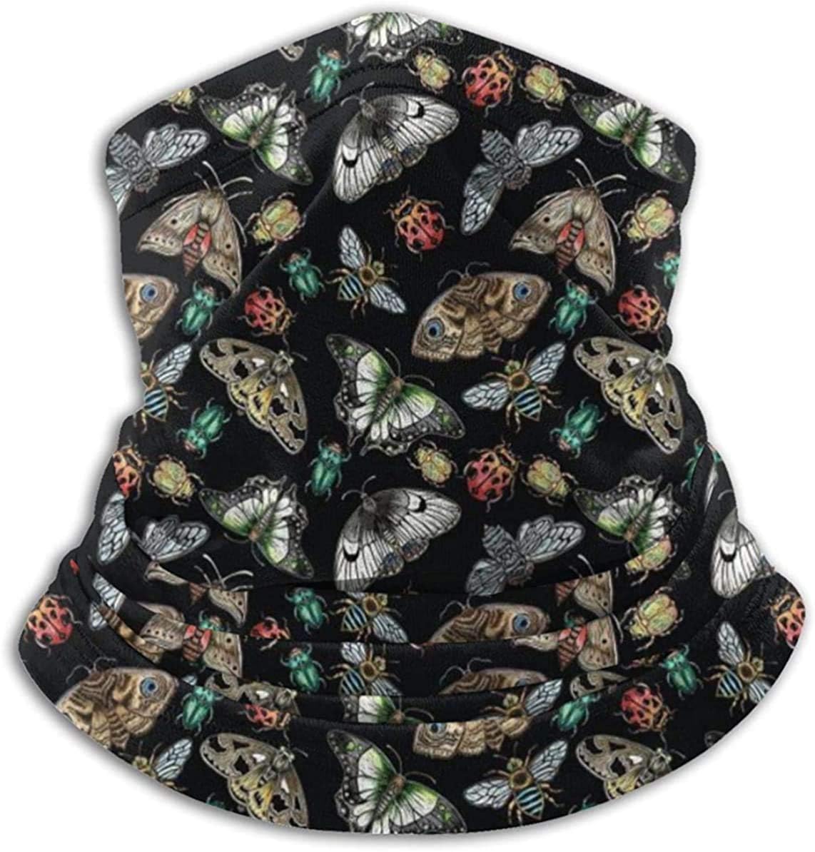 Fleece Neck Warmer Gaiter Butterfly Insect Soft Microfiber Headwear Face Scarf Mask For Winter Cold Weather & Keep Warm For Mens Womens