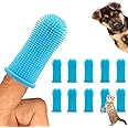 Cseece 10Pcs Dog Toothbrush, 360º Dog Finger Toothbrush, Silicone Pets Teeth Cleaning Toothbrush Kit for Dogs Puppies, Cats &