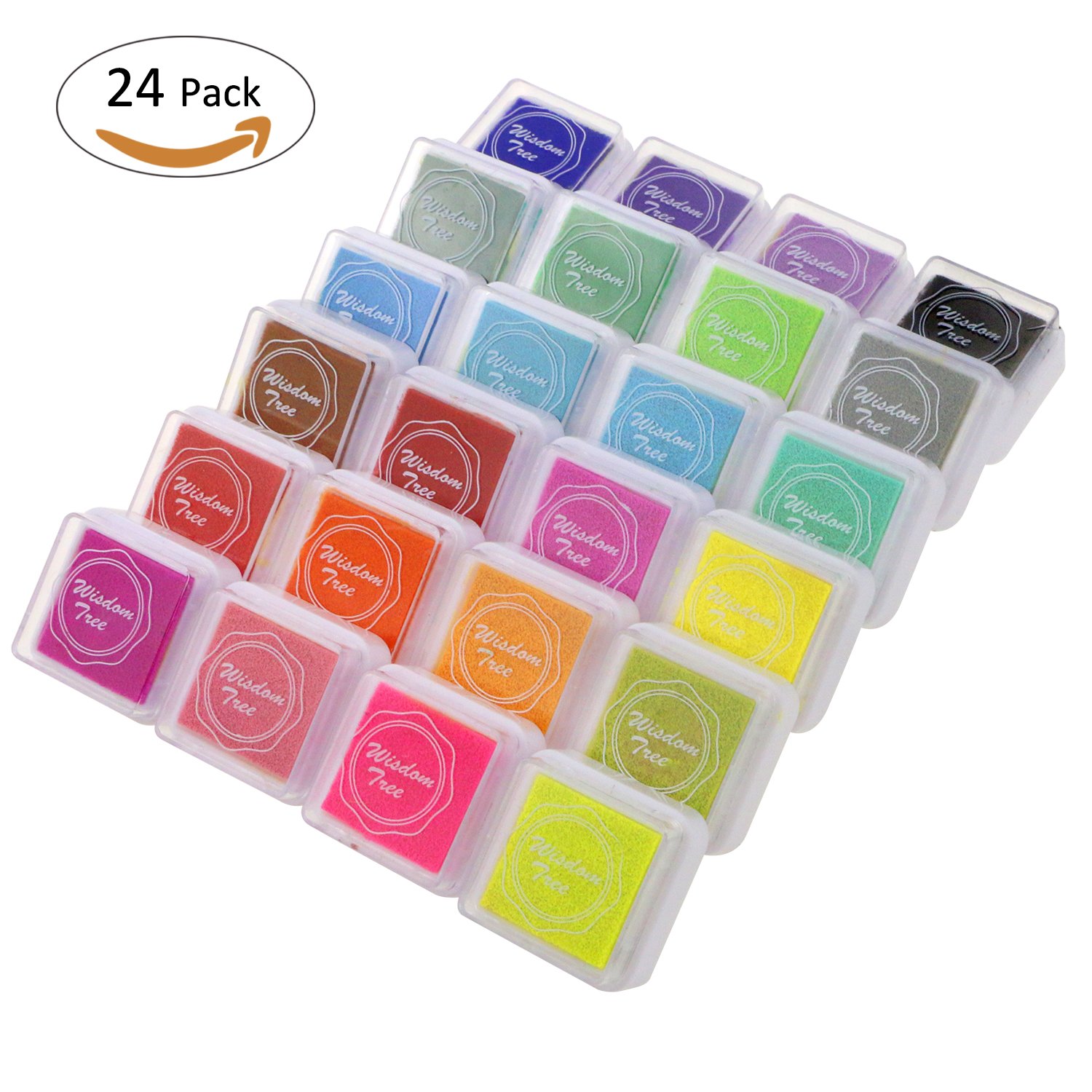 Galleon Fixget 24 Colors Ink Pad Stamps, Creative DIY Rainbow Color